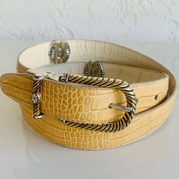 Accessories | Reversible Belt Leather Croc Embossed Two Tone 